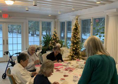 Residents work on crafts