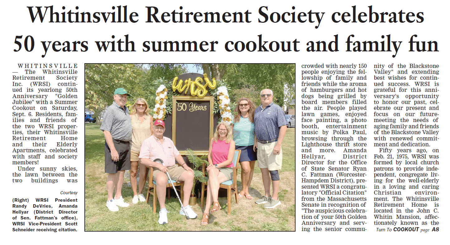 Whitinsville Retirement Society Jubilee cookout